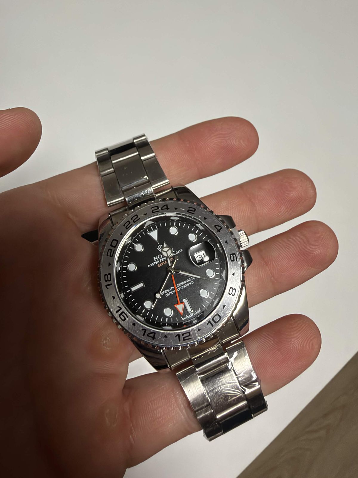 Rolex Watch (Sidabrinis/juodas)