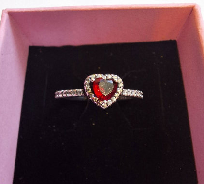 Pandora žiedas Silver Red