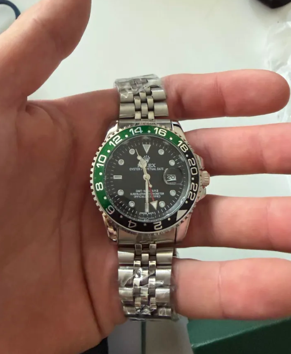 Rolex Watch (Juodas/žalias)